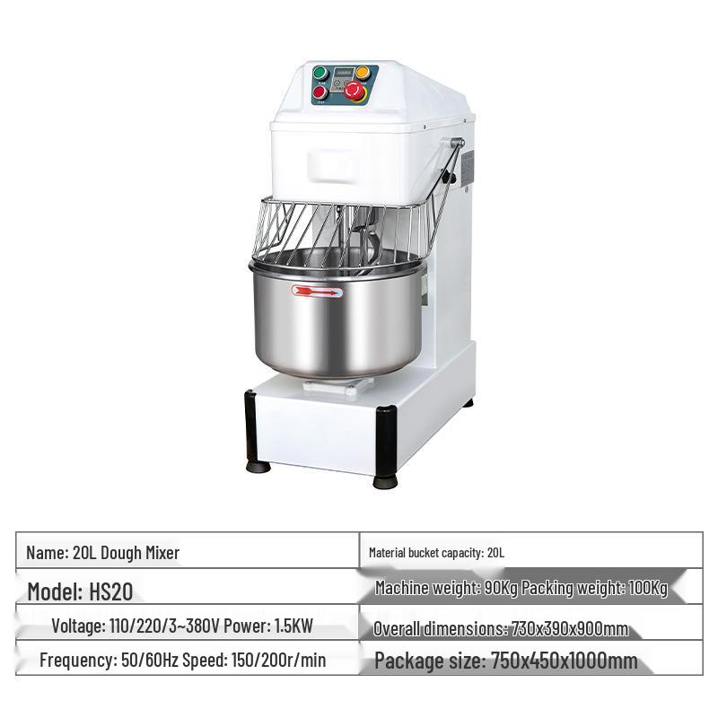 Multifunctional Large Capacity Automatic Dough Mixer with Double-Action, Double-Speed Capabilities