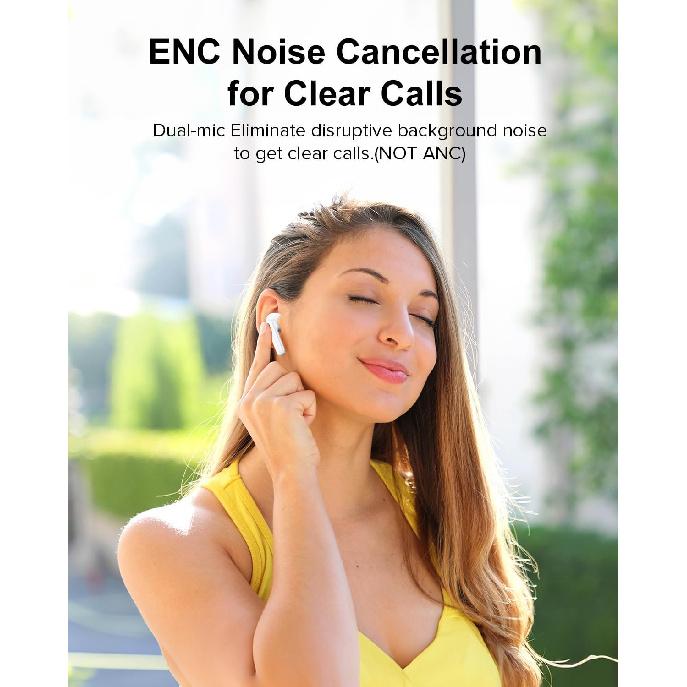 Wireless Earbuds, 42H Playtime Bluetooth 5.3 Headphones, HiFi Stereo Call Noise Cancelling Earbuds, IPX7 Waterproof Stereo in-Ear Earphones with LED