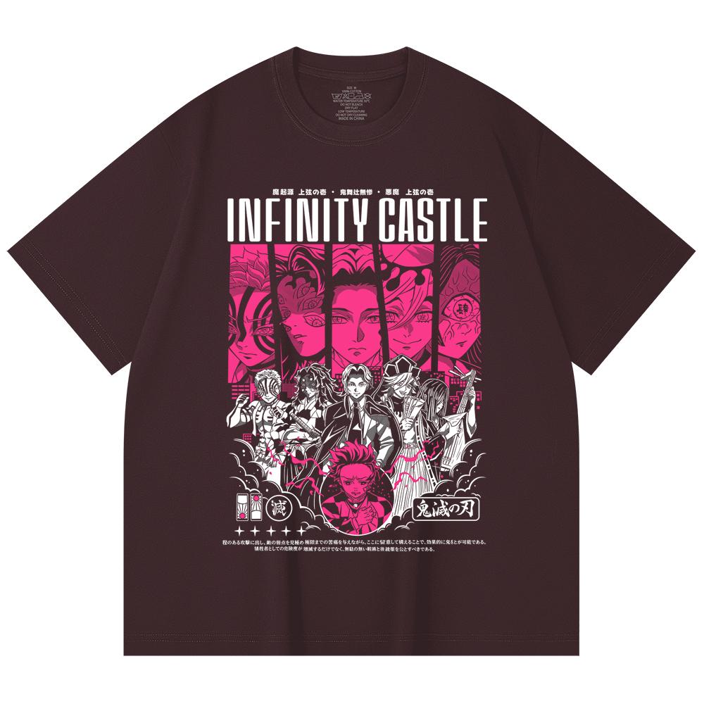 230 Gsm 100% Cotton Demon Slayer V89 Infinity Castle Print Unisex Heavy Cotton T Shirt