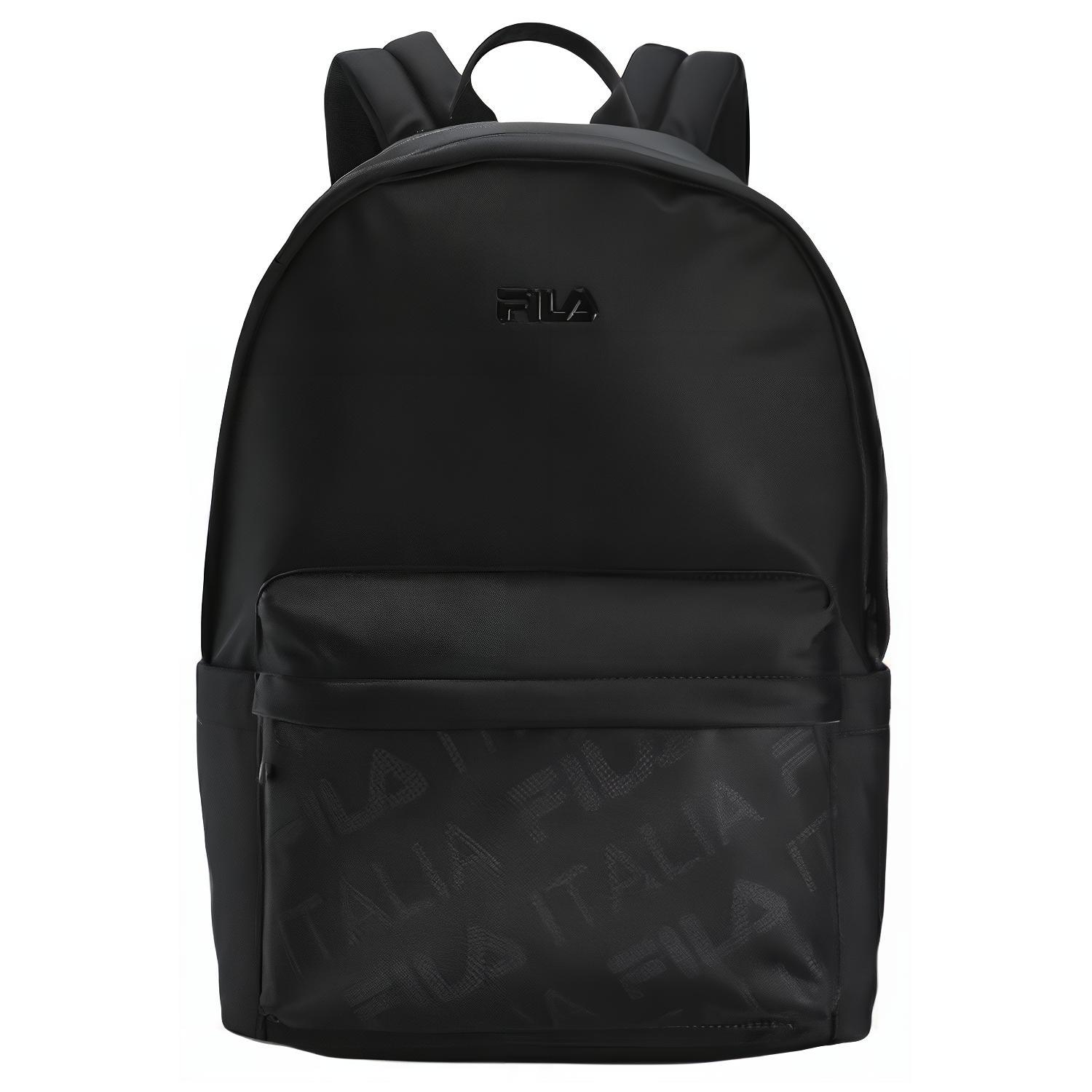 FILA Logo Zip Closure Fabric Backpack Regular Men backpack Black F13M519104FBK Black