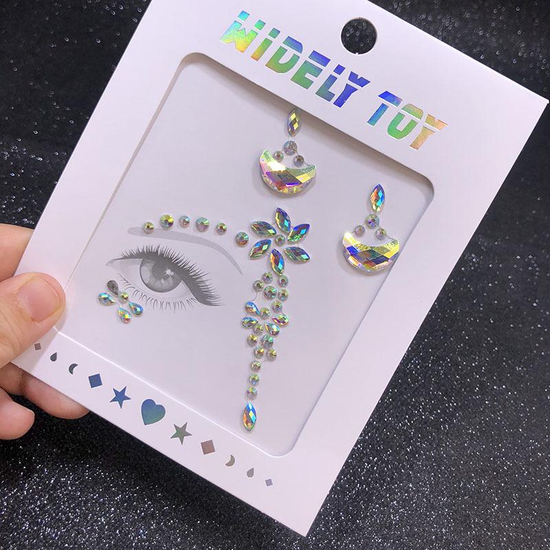 Crystal Tattoo Sticker Glitter Eyeliner Eyebrow Makeup Face Eyes Diamond Temporary Tattoo Rock Rhinestone 3D Eyeliner Stickers