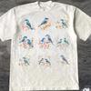 Birds Retro 90s Tattoo Tshirt, Vintage Bird Lovers Cute Shirt, Bird Nature Camping Shirt, Birds Flying Unisex Y2k Relaxed Adult Hiking Top