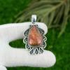 Daughters Day Sale Thulite Stone Trendy Elegant Bezel Pendant Sterling Silver
