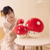 Süßes Pilz-Stofftier Weiches Rotes Pilz-Plüschtier Kissen Kawaii Quetsch-Puppe Stofftier Umarmungs-Kissen Geschenk für Kinder Geschenk