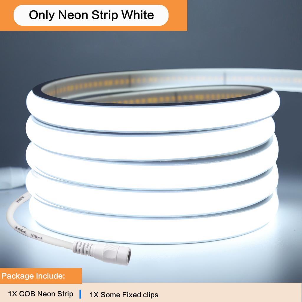 Tuya Smart WiFi COB Neon Strip Light 12V 24V Waterproof Flexible LED Tube Tape 320 LEDs/M for Kitchen Cabinet Room Decor