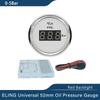 ELING Waterproof Universal 52mm Oil Pressure Gauge 5Bar 0-75Psi 10Bar 0-145Psi with Red Backlight 9-32V for Car Truck Boat Yacht