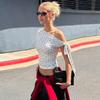 Europe and the United States hot-selling women's clothing summer new polka dot printing women's T-shirt slim and thin versatile sleeveless top