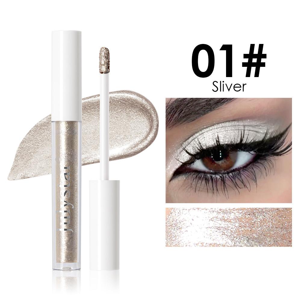 10 Colors Waterproof Liquid Eyeshadow High Shine Long-Lasting Sparkling Eye Shadow Metallic Pink Purple Party Stage Eyes Makeup Hallowmas