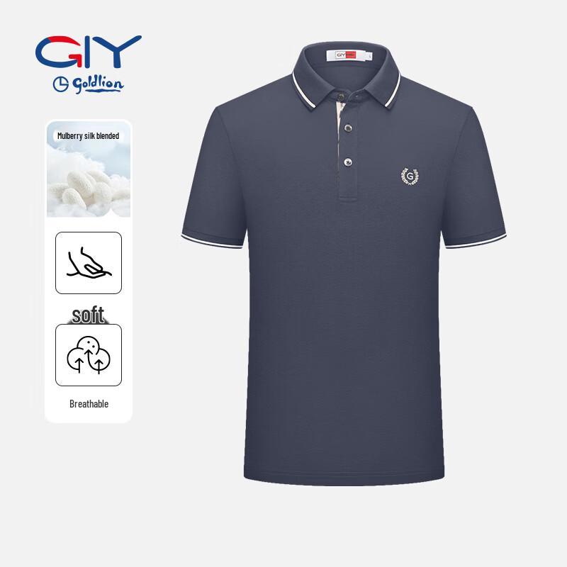 Goldlion Men's Silk Blend Breathable Polo Shirt