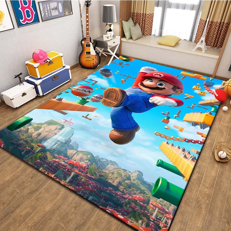 3D Cartoon Super Mario Bros Game HD Rug Area Carpet for Living Room Kids Bedroom Sofa Kitchen Decorate Child Non-slip Floor Mats