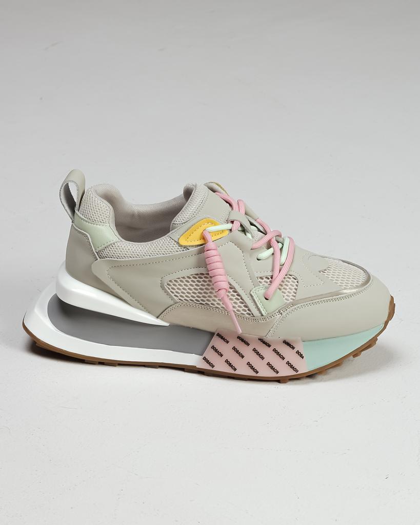 Spring Sneakers Lonza 184390 36 Gray Leather Textile