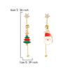Asymmetrische bewegliche Weihnachtsmann Weihnachtsbaum Hängeohrringe für Damen Zirkon Stern Schneemann Glocke Lange Quaste Ohrring Party Schmuck