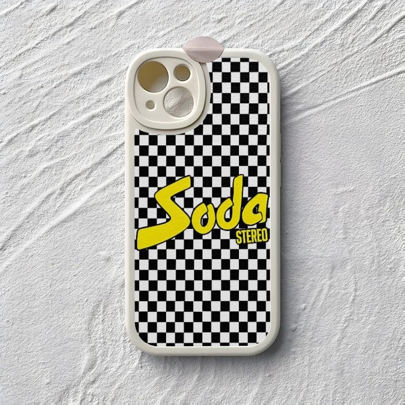 SODA STEREO Band Phone Case For Iphone 15 14 12 13 Pro Max 11 Mini X Xr Xs Puls Lambskin Silicone Cover