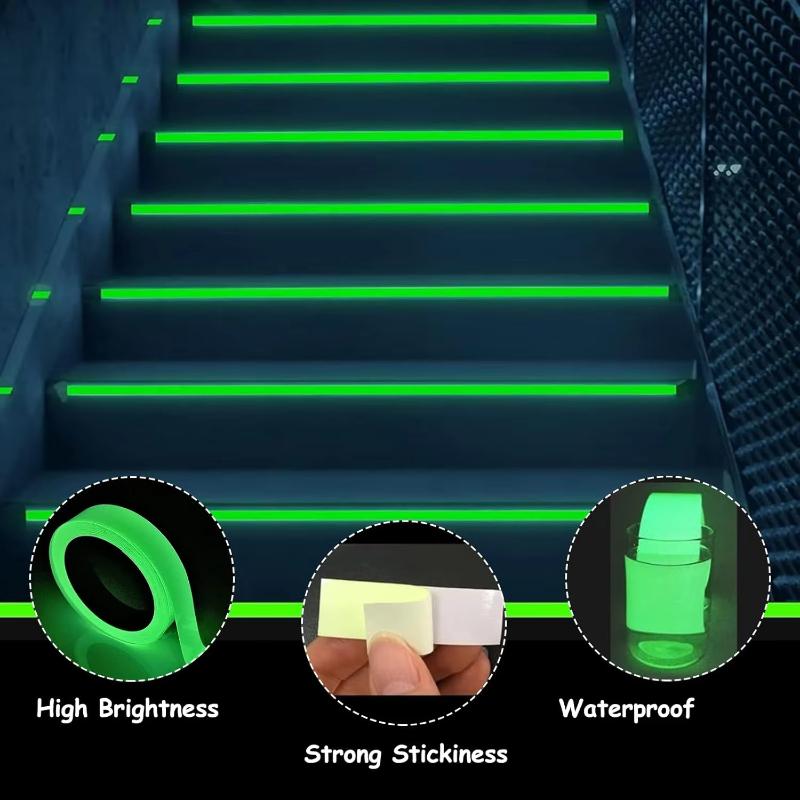 1PCS Luminous Tape Green Waterproof Fluorescent Tape,Glow-in-the-dark Tape Stair Stage Skateboard Bicycle Decoration Safety Tape