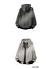 2025 Men's Trendy Striped Grey Cardigan Hoodie Jacket with Hat - American Street Style for Spring/Autumn