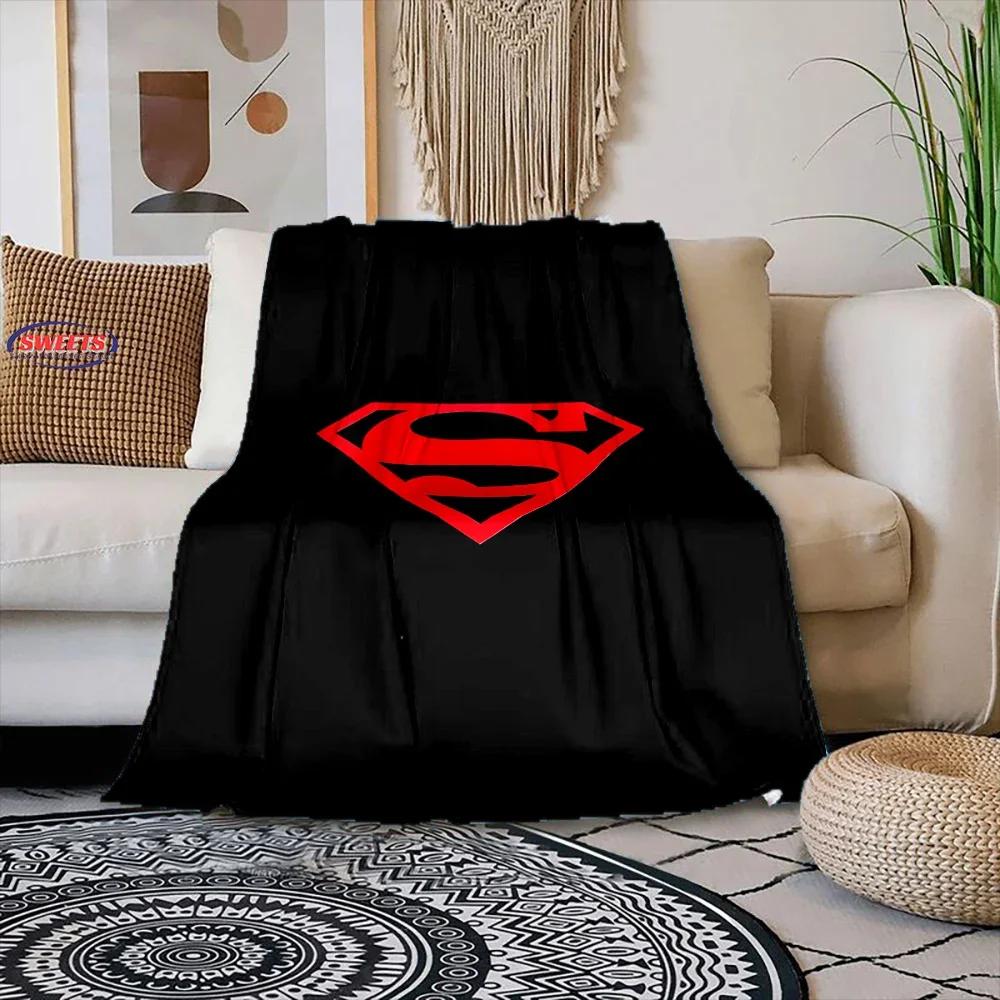 New Arrive Classic Superman Logo Blanket Sofa Bed Cover Four Season Soft Fluffy Quilt Blanket Flannel Throw Outdoor Leisure Nap
