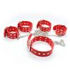 Sex Toys Faux Leather Handcuffs Neck Collar Wrist Ankle Cuffs BDSM Bondage Set Shackles Erotic Restraint Adult Slave Game Sex Toys