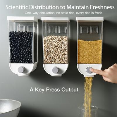 1.5L găleată separată pentru orez, dozator de cereale de bucătărie, borcan transparent pentru cereale, container pentru depozitarea alimentelor, rezervoare sigilate