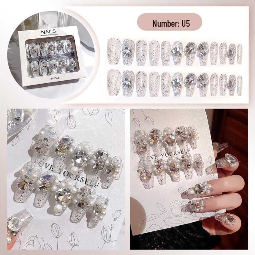 High-End Handmade Nail Art: Pure Desire Style Rhinestone Nail Stickers Collection.