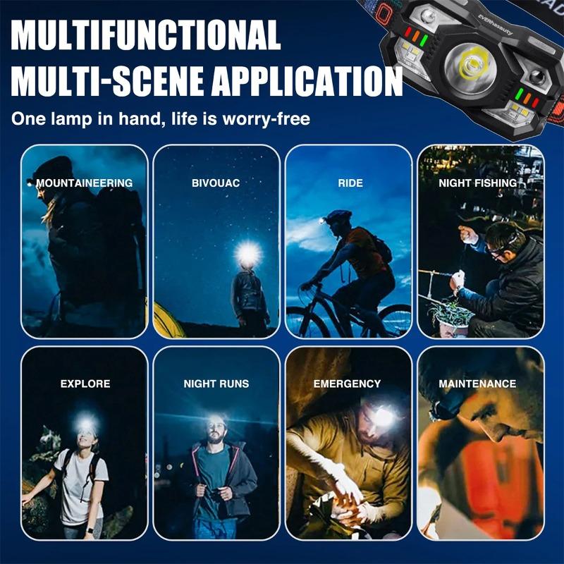 Rechargeable motion sensor headlamp LED Flashlight Work Mini Headlamps USB Portable Outdoor For Camping Light Running flashlight