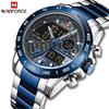 Nouvelle Montre-Bracelet Numérique LED de Luxe NAVIFORCE Homme Lumineuse Étanche Montres à Quartz pour Hommes Horloge Originale en Acier Inoxydable 9171