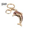 Rhinestone Pendant Keychain Pendant, Sparkling Rhinestones Dolphin Shape Keychain, Electroplated Surface Durable Charm Key Holder with Ring