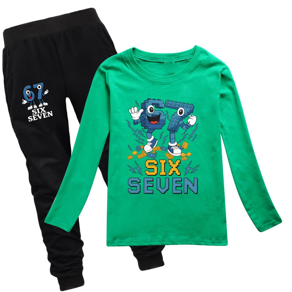 

5230 Kids Boys Girls Steal a Brainrot 67 Print T-shirt Pants Clothes Set 130cm