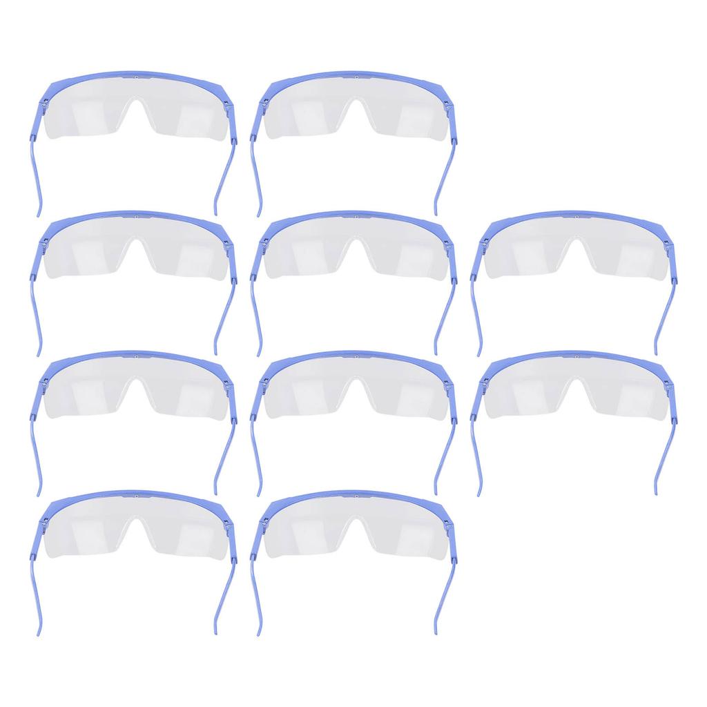 10Pcs Safety Goggles Plastic Protective Glasses Adjustable Eye Wear Set Kit for Laboratory