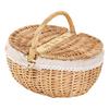 Picnic Basket With Lid Rustic with Lid Imitation Wicker Weaving Storage Basket Woven Picnic Basket Artificial Wicker Basket