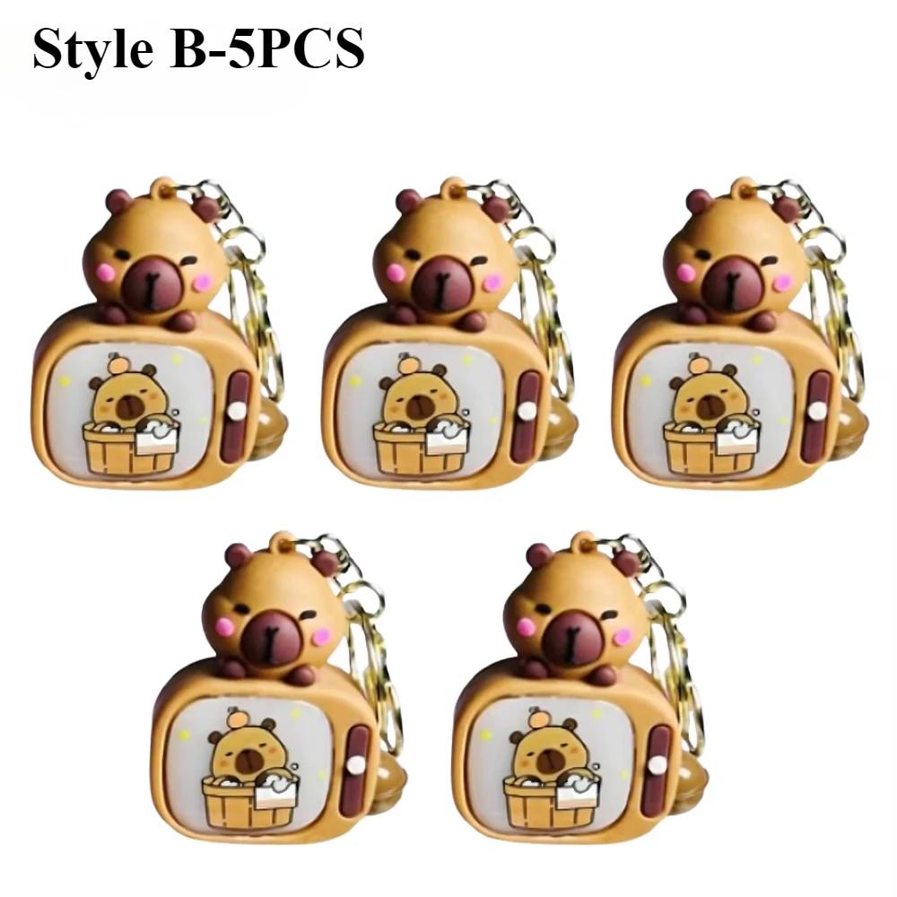 1/3/5/10/20PCS New Light-up Capybara Keychain Creative Lighted Capybara TV Type Bag Charm Children's Birthday Gift Holiday Gift