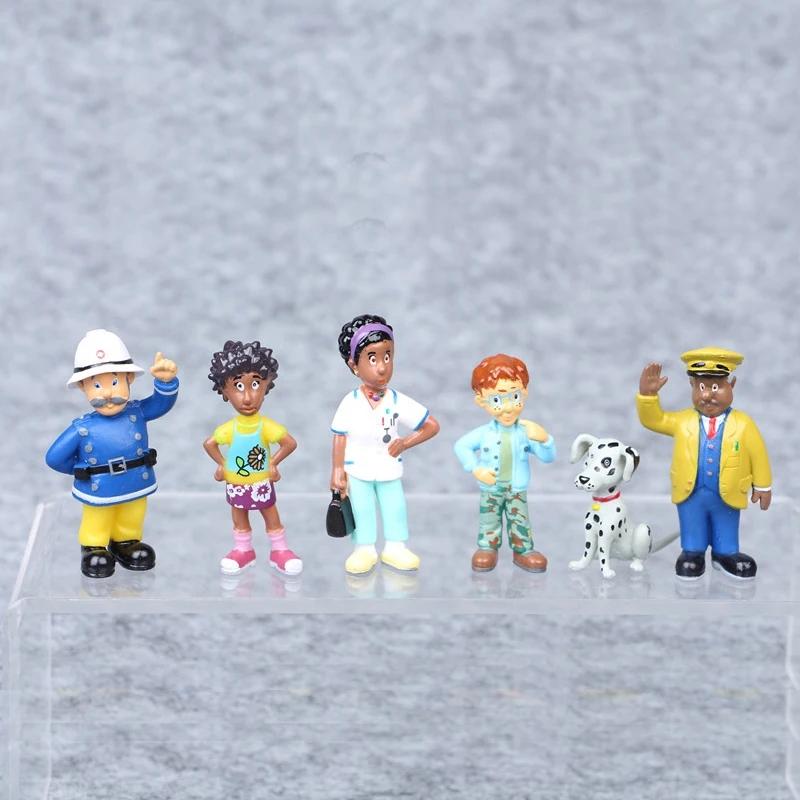 New 12Pcs/Set Fireman Sam Cartoon Anime Fire Fighting Figure Model Pvc Doll Toys Boy Girl Toy For Kids Birthday Xmas Gift