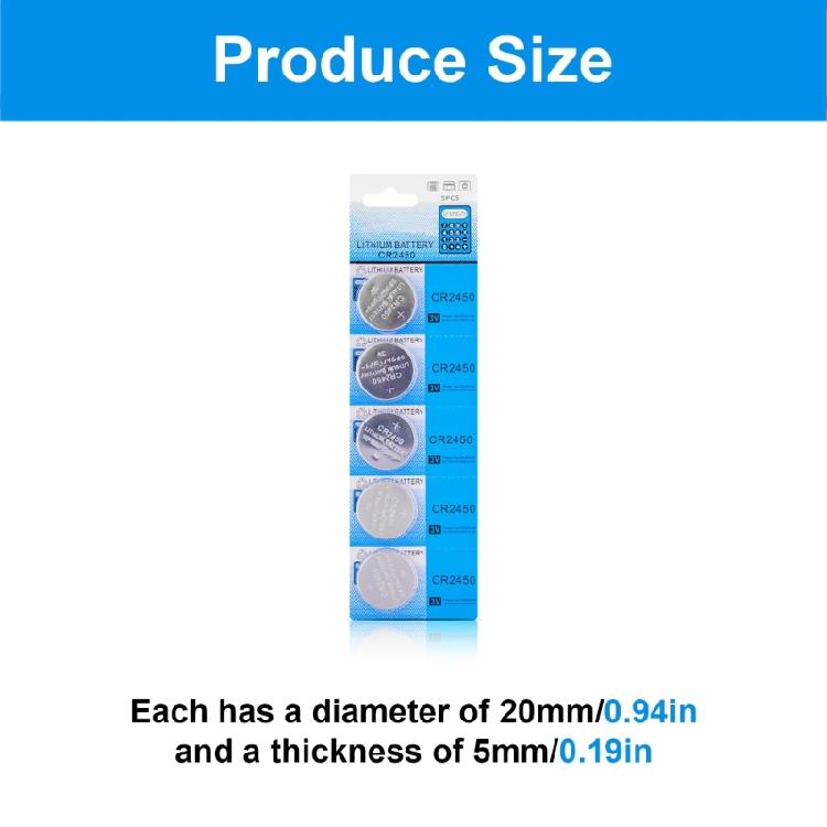 Long Last CR2450 Batteries CR2450 Coin Battery for Automotive Key Reliable Power Performances and Easy Replacement