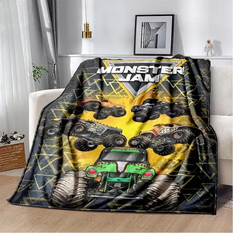 3D Monster Jam Monster Truck Cartoon Flanell Weiche Kuscheldecke Jungen Schlafzimmer Sofa Bett Warme Überwurfdecke Picknick