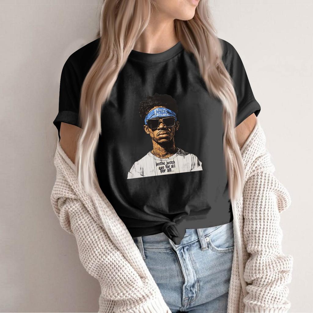 Women's Round Neck Casual Fashion Print Short Sleeve T-shirt Top