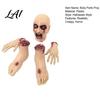Scary Zombie Props 5 Pcs Halloween Body Parts Prop Realistic Broken Head Hands Feet Set Horror Decorations Blood Severed Dead for Outdoor