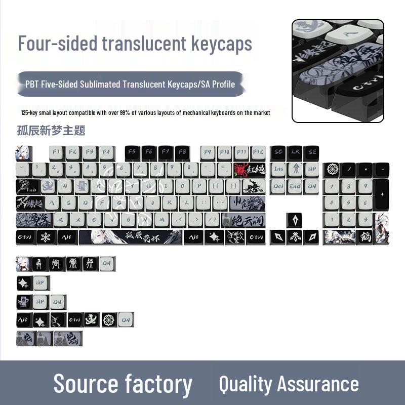 Four-Sided Translucent Color Keycaps for Customized Mechanical Keyboard