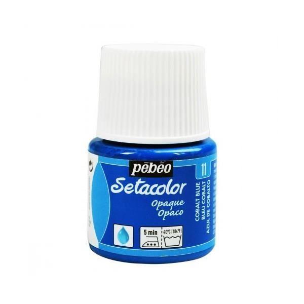 Peinture textile - Pébéo - Setacolor opaque - Bleu cobalt N°11 - 45ml - Mixte