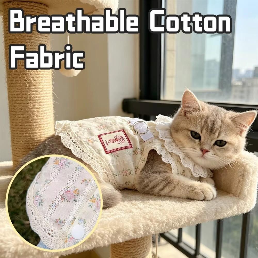 Cotton Pet Flying Sleeves Skirt Thin Breathable Puppy Skirt Cute Dog Cooler Clothes Daily Use