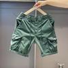 2025 Summer Men's Casual Stretchy Loose Workwear Shorts with Multiple Pockets, Five-Point Length.