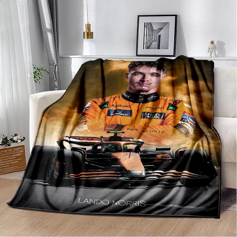 Manta Suave de Felpa Lando Norris Piloto F1, Manta de Franela Manta de Tiro para Sala de Estar Dormitorio Cama Sofá Oficina Cubierta Regalo