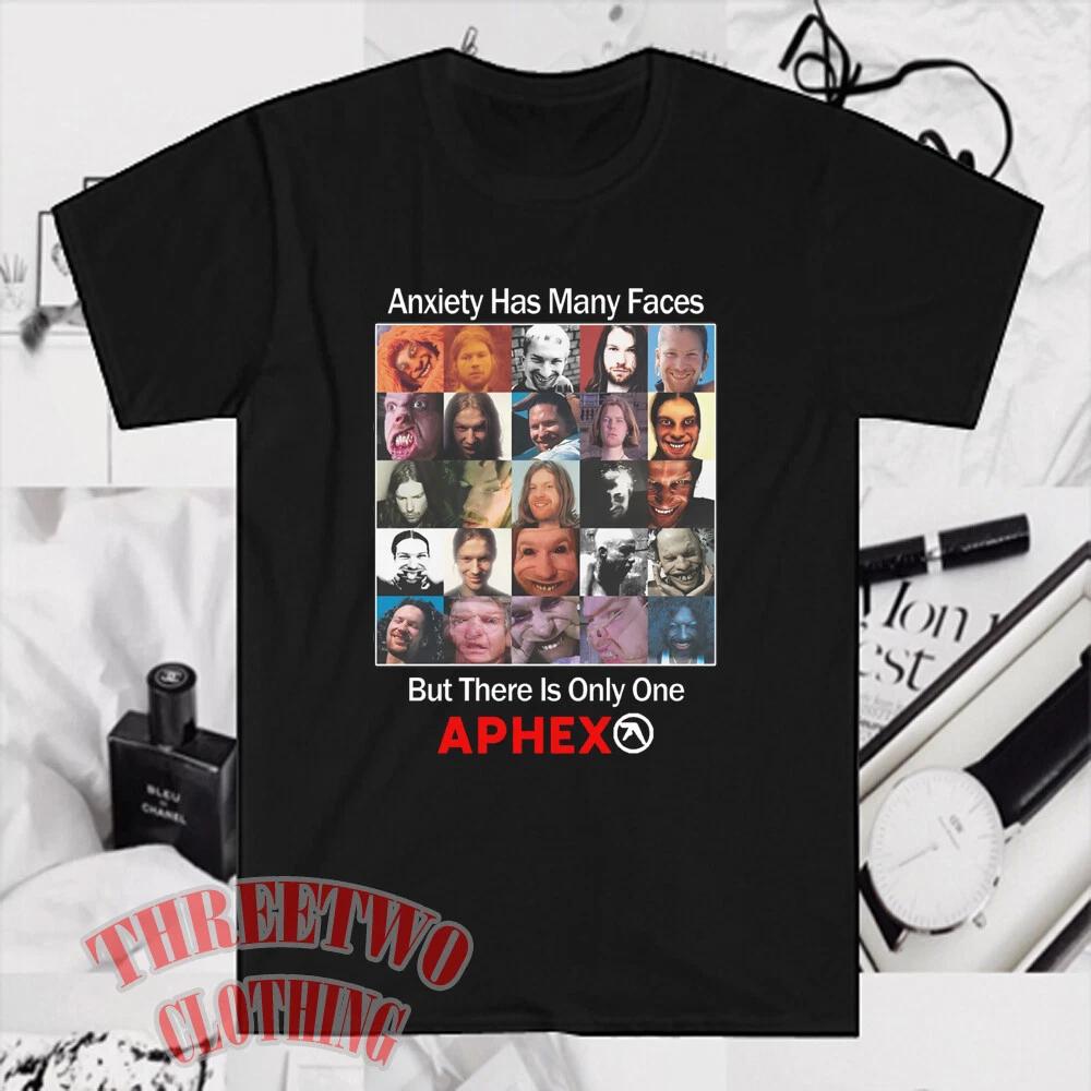 Men s and Women s T-shirts Aphex Twin Anxiety Has Many Face XXXXL