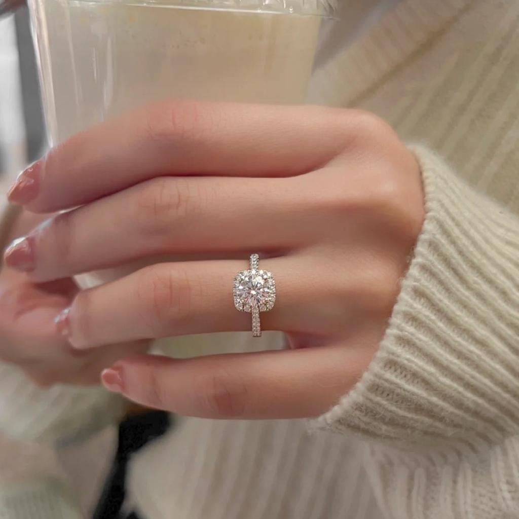 Damen Nische Vielseitig Mode Super Funkelnder Zuckerring