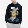 Fila X Van Gogh Museum Collaboration Printed Sports Knit Hoodie Men Hoodie Black F11M218202F-BK