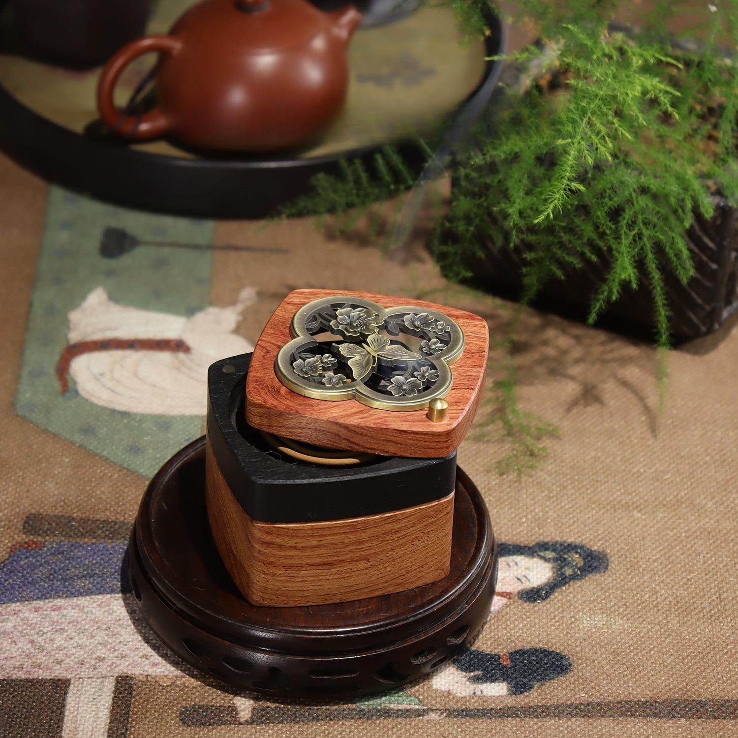 

2-hour Solid Wood Double-layer Incense Coil Incense Burner/Three-stage Design Home Religious Items Air Purification Products