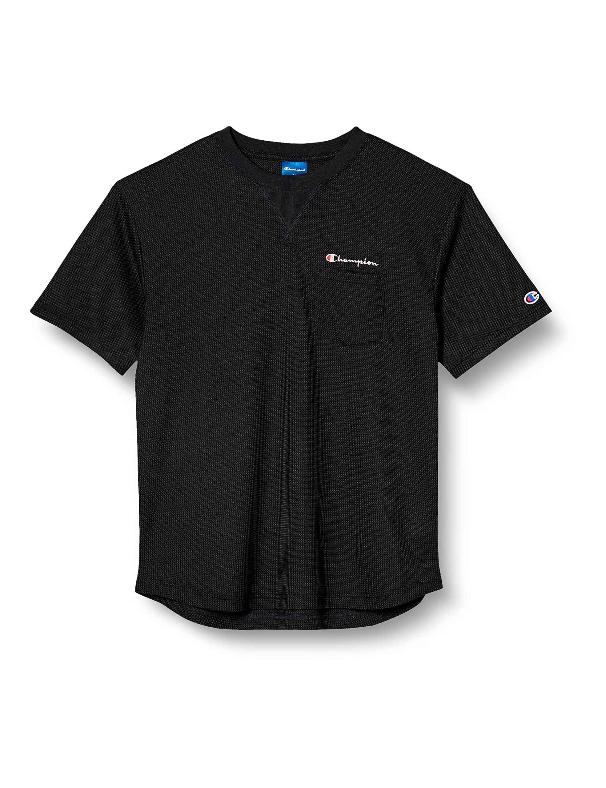 

Champion Short Sleeve Crew Quick Heat UV Script Size L Men s T-Shirt, Neck, Drying, Shielding, Protection, Logo, Sportswear, C3-XS313, Black, чёрный