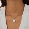 Gold Plated Stainless Steel Coconut Tree Enamel Pendant Necklace for Women