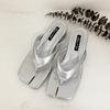 Fashion Ins Summer Shoes Ladies Thong Clip Top Flipflops Woman Silver Ninja Tabi Low Heels Slippers Femme Slip On Slides Sandalias Mujer