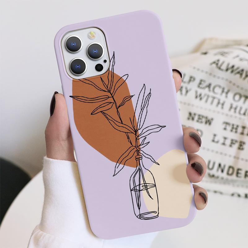 Abstrakte Blumen Kunst Linie Hülle Für Samsung Galaxy A51 A32 A31 A71 A21s A72 A12 A50 A22 A52 S20 FE S21 S8 S10 S9 Plus Ultra Hülle