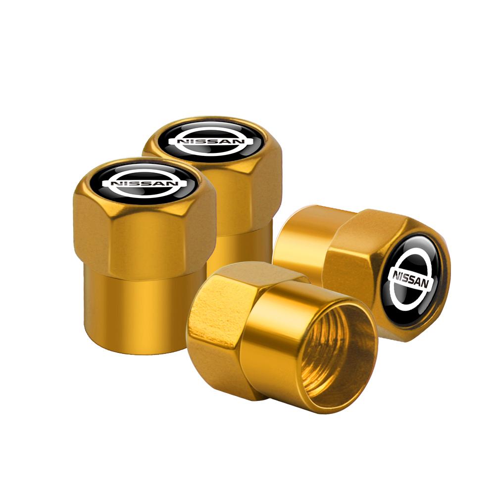 4Pcs Car Wheel Tire Valve Caps Stem Cover Badge Accessories For Nissan Micra Patrol Livina Note Qashqai Sunny Ariya Kicks Nismo