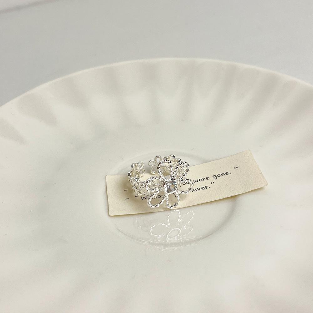 Sweet Flower Adjustable Open Ring - Versatile  Trendy Women s Fashion Accessory Open Adjustable